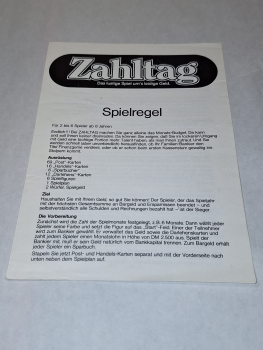 Zahltag: Das Lustige Spiel um's leidige Geld Brettspiel - Parker - 1977